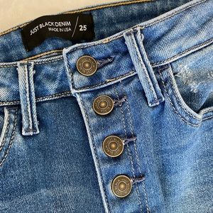 Just Black hem button down straight leg denim